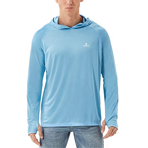Book Cover Kepeace Men's UPF 50+ Sun Protection Hoodie Long Sleeve T-Shirt