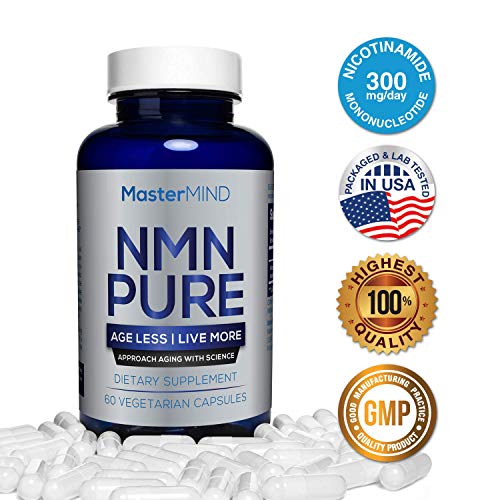 Book Cover NMN PURE (300mg) | Nicotinamide Mononucleotide Supplement | NAD Booster & Antioxidant Pills | Boost Energy, Metabolism, Anti Aging, Muscle Recovery, Brain Focus & Reduce Stress + Anxiety I 60 Capsules