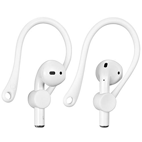 Book Cover AirPods Ear Hooks for Apple AirPods 1, 2 and Pro, ICARERSPACE AirPods Hooks for Running, Jogging, Cycling, Gym -White