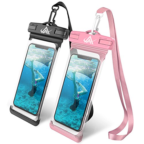 Book Cover LKJ Universal Waterproof Case, Waterproof Phone Pouch Dry Bag Compatible with iPhone Xs/XR/XS Max/8/7/7 Plus/6S/6/6S Plus, Samsung Galaxy S9/S9 Plus/S8/S8 Plus/Note 8 6 5 4,HTC-[2 Pack]