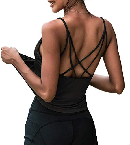 Book Cover LouKeith Womens Workout Tops Summer Sexy Open Back Yoga Shirts Activewear Strappy Tank Tops