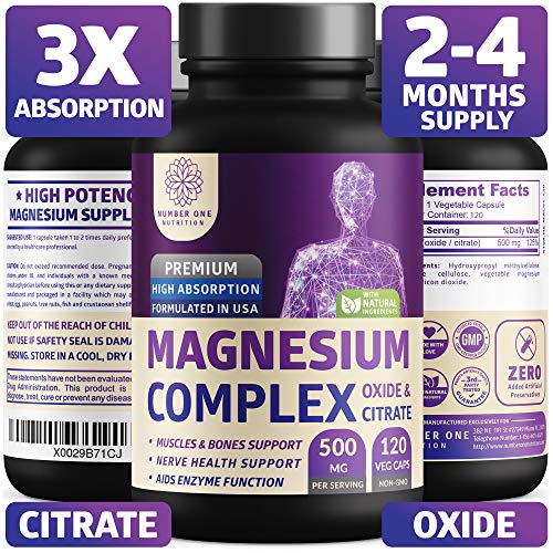 Book Cover N1N Premium [3X Absorption, Vegan] Magnesium Complex, Powerful Supplement for Sleep, Leg Cramps, Muscle Recovery & Relaxation, Formulated for Women & Men - Pure, Non-GMO, 120 Veggie Capsules