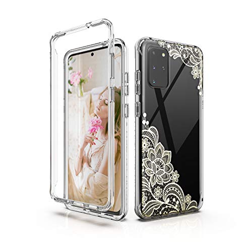 Book Cover YVPro Samsung Galaxy S20 Plus 6.7 inch Case Clear Gold Flower Shockproof Golden Plastic TPU Protective Cover Clear