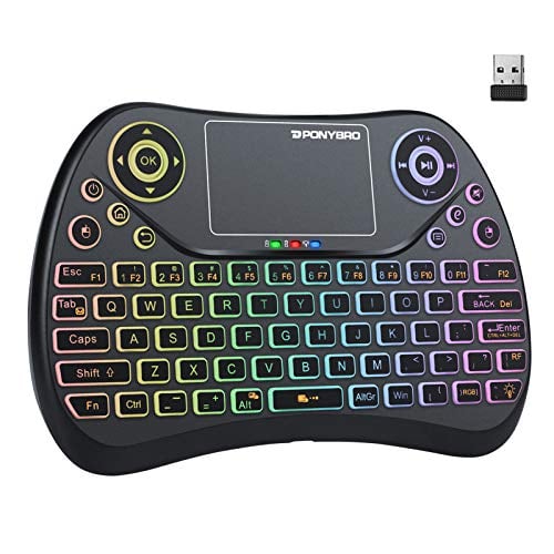 Book Cover (Newest Version) PONYBRO Mini Wireless Keyboard with Touchpad Mouse,Backlit Remote Keyboard, Portable Handheld Keyboard Wireless Small Keyboard for Android,Windows,Mac OS,Linus.PC,TV,Notebooks.(MK1)