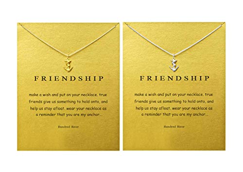 Book Cover Hundred River Friendship Clover Necklace Unicorn Good Luck Elephant Necklace with Message Card Gift Cardï¼ˆ2&3packï¼‰