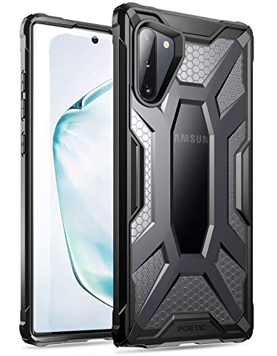 Book Cover Poetic Galaxy Note 10 Case, Premium Hybrid Protective Clear Bumper Cover, Rugged Lightweight, Military Grade Drop Tested, Affinity Series, for Samsung Galaxy Note 10, Frost Clear/Black