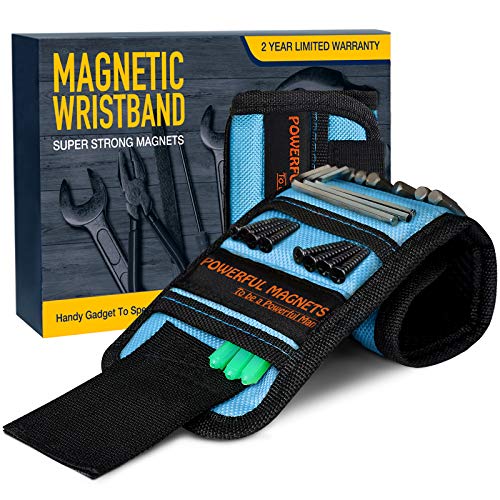 Book Cover Fathers Day Gifts for Men, Magnetic Wristband Unique Gift for Dad,Hasband,Him Tool Wrist Magnet, Gadgets for Men Upgrade Super Strong Magnets for Holding Screws, Tools, Nails, Drill Bits