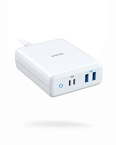 Book Cover USB-C Charger, Anker 100W 4-Port Type-C Charging Station with Power Delivery, PowerPort Atom PD 4 [Intelligent Power Allocation] for MacBook Pro/Air, iPad Pro, Pixel, iPhone Xs/Max/XR, Galaxy and more