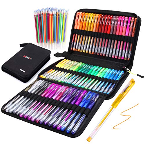 Book Cover ZSCM 120 Glitter Gel Pens Fine Point Markers Art Set 60 Colored Pen with 60 Refills for Unique Colors for Adult Bullet Journal Coloring Books Kids Doodling Drawing Pens with 40% More Ink (60 colors)