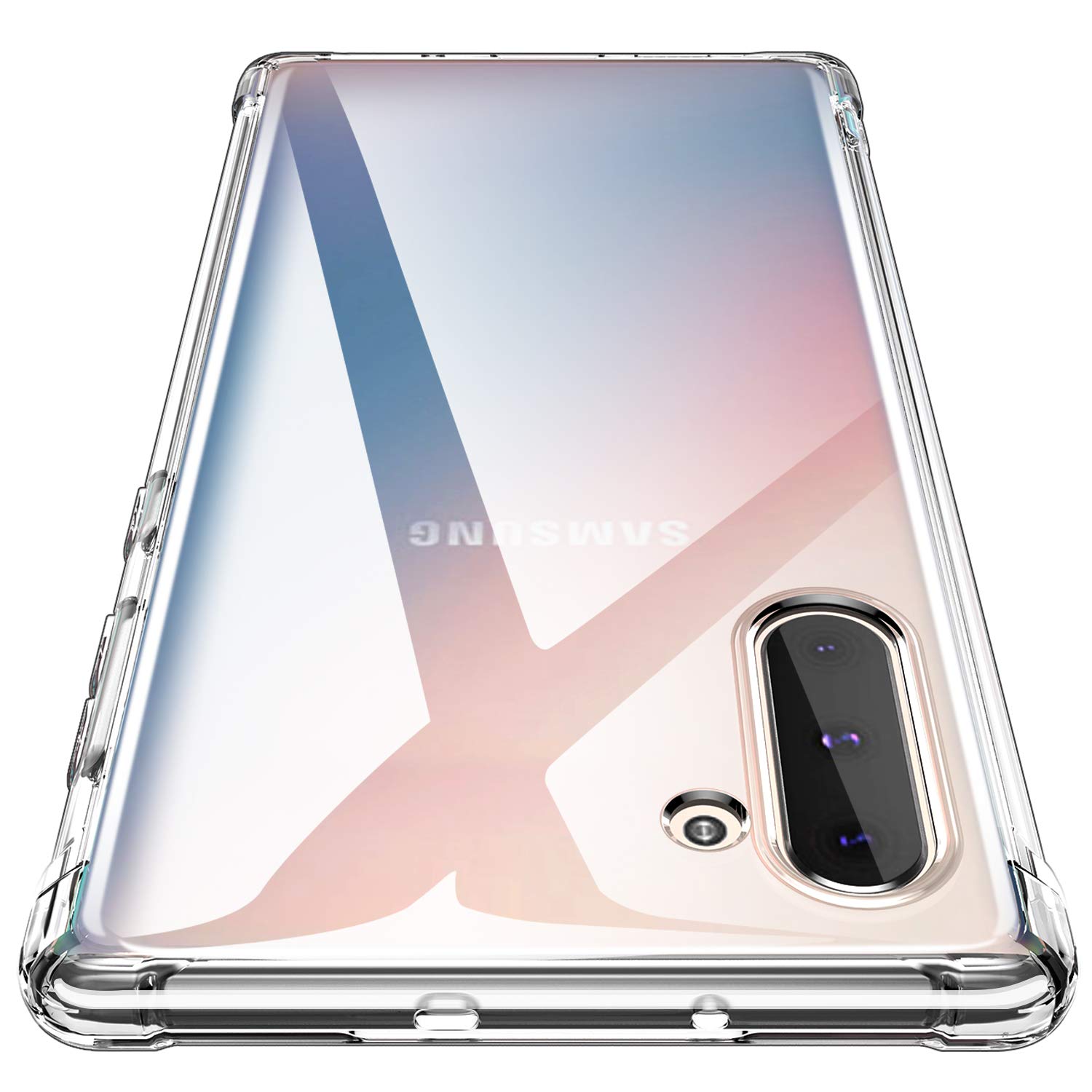 Book Cover AINOYA Compatible with Galaxy Note 10 Case, Clear Anti-Scratch Shock Absorption Cover Case for Samsung Galaxy Note 10 - Crystal Clear (Transparent)