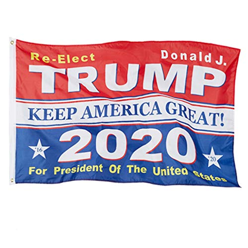 Book Cover Donald Trump 2020 Flags - 3x5 ft Keep America Great MAGA Lightweight Polyester Large Banner Flags