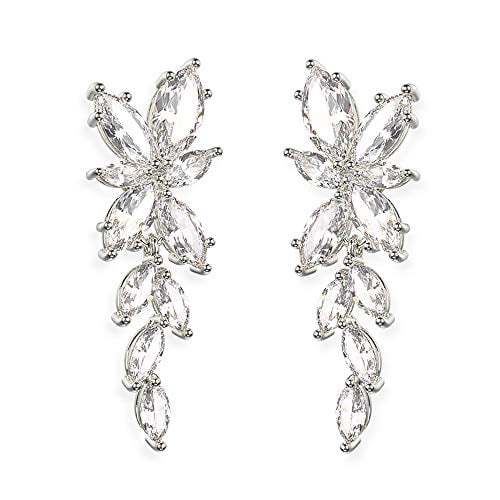 Book Cover Wedding Earrings - Bridal Earrings - Bridesmaid Earrings - Cubic Zirconia Earrings - Elegant Earrings For Women