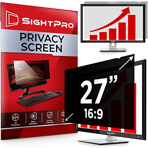 Book Cover SightPro 27 Inch Computer Privacy Screen Filter for 16:9 Widescreen Monitor - Privacy Shield and Anti-Glare Protector