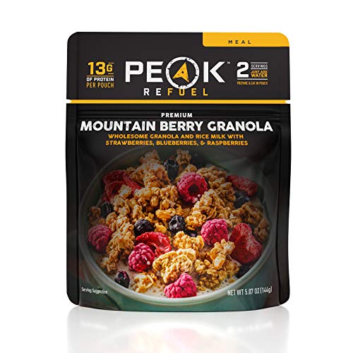 Book Cover Peak Refuel Mountain Berry Granola | Premium Freeze Dried Camping Food | Backpacking & Hiking MRE Meals | Just Add Water | 100% Real Meat | 13g of Protein | 2 Serving Pouch