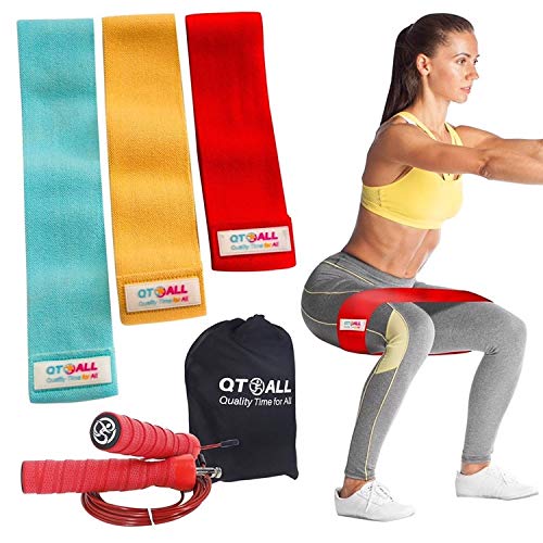 Book Cover Booty bands, Fabric Resistance Bands for Legs and Butt, Workout Bands Exercise Bands Glute Bands for Women, 3 pack Booty Resistance Bands