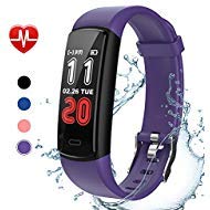 Book Cover goopow Fitness Tracker HR, Activity Trackers with Heart Rate Monitor, Sleep Monitor, Step Counter, Calorie Counter, Distance, Phone Finder, Waterproof Smart Fitness Watch for Kids Women Men (Purple)