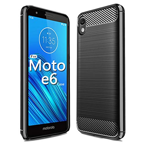 Book Cover Sucnakp Motorola Moto E6 Case,TPU Shock Absorption Technology Raised Bezels Protective for Moto E6 Case(TPU Black)