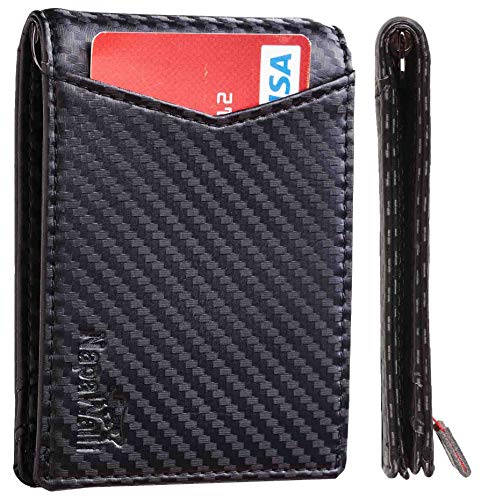 Book Cover Toughergun Genuine Leather RFID Blocking Slim Bifold Slim Minimalist Front Pocket Wallets for Men