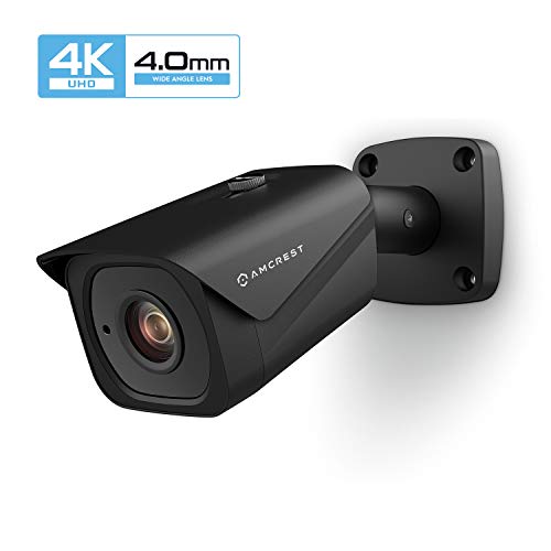 Book Cover Amcrest UltraHD 4K (8MP) Outdoor Bullet POE IP Camera, 3840x2160, 131ft NightVision, 4.0mm Narrower Angle Lens, IP67 Weatherproof, 88° Viewing Angle, MicroSD Recording, Black (IP8M-2496EB-40MM)