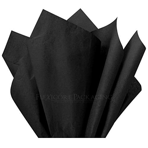 Book Cover Flexicore Packaging |Black Gift Wrap Tissue Paper | Size: 15 Inch X 20 Inch | Count: 10 Sheets | Color: Black | DIY Craft, Art, Wrapping, Crepe, Decorations, Pom Pom, Packing & Party