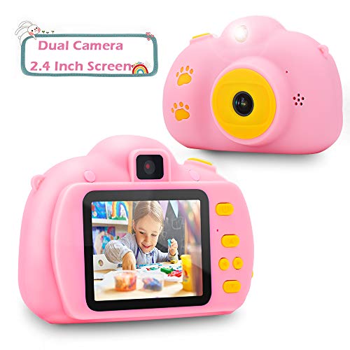 Book Cover Verkstar Kids Camera Toddler Mini Toys 2.4 Inches Screen HD 1080P Rechargeable Video Digital Camera for 0-12 Years Old Boys Girls Children New Year Christmas Birthday Gift (Pink)