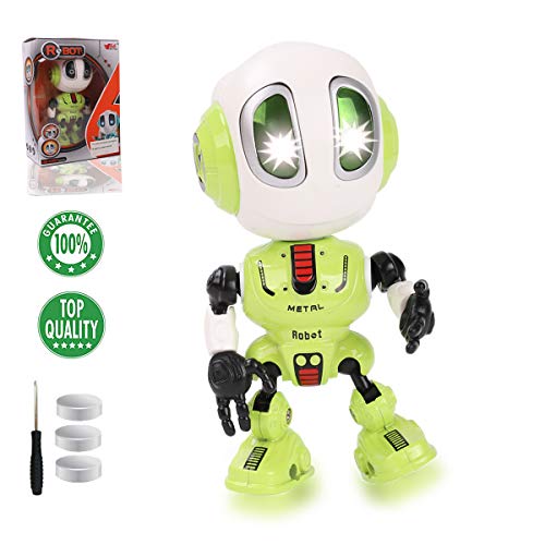 Book Cover TTOUADY Robot Toys for Kids, Talking Robots Educational Toy for 3 4 5 6+ Year Old Boys Girls, LED Eyes, Interactive Voice and Touch Sensitive Flexible Robots Gift (Green)