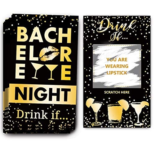 Book Cover Bachelorette Party Drinking Games - Drink If Games Scratch Off Cards - Perfect for Girls Night Out Activity,Bridal Showers,Bridal Parties,Wedding Showers,Engagement and Birthday Party - 40 Sheets