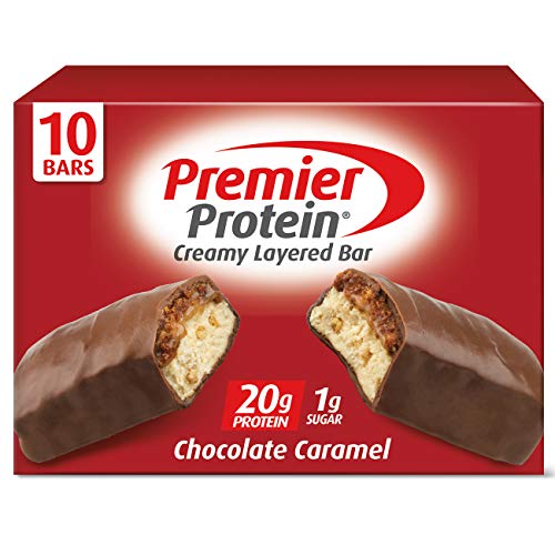 Book Cover Premier Protein 20g Protein bar, Chocolate Caramel, 2.08 Oz, (10Count)