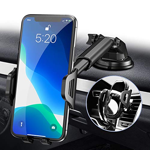 Book Cover Cell Phone Holder for Car - RAXFLY Windshield Air Vent Car Phone Mount 360 Degree Rotation Suction Cup Dashboard Phone Holder Car Mount Compatible with iPhone 11 8 Plus X XR Max Samsung Note 10 Plus