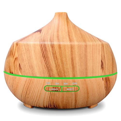Book Cover Tenswall Aromatherapy Essential Oil Diffuser 400ml, Cool Mist Humidifier Ultrasonic Diffuser with 7 Color LED Lights & 4 Timers for Office Home Bedroom Living Room Study Yoga Spa
