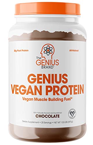 Book Cover Genius Vegan Protein Powder - Plant Based Lean Muscle Building Shake | Best Pea + Pumpkin Protein Sources - Ideal Lean Body Shake for Men & Women - All in One Nutritional Sport Drink (Dairy Free)