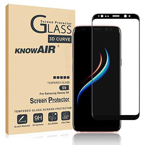Book Cover [2 Pack] Galaxy S9 Screen Protector Tempered Glass, [Update Version] 3D Curved Dot Matrix [Full Screen Coverage] Glass Screen Protector [Case Friendly]
