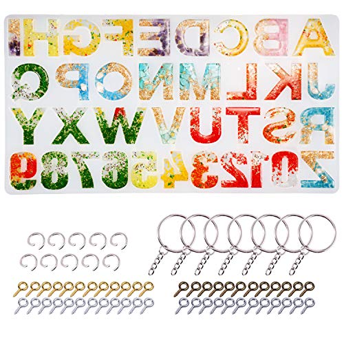 Book Cover Alphabet Resin Silicone Moulds Backward LET'S RESIN Letter Number Silicone Moulds for Resin, Epoxy Molds for Making Keychain/House Number