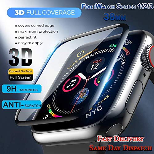 Book Cover NICEDAYM [2 - Pack] Apple Watch 44mm Screen Protector, Tempered Glass Scratch Resistant Full Coverage Anti-Bubble Film Screen Protector for iWatch 44mm Series 4