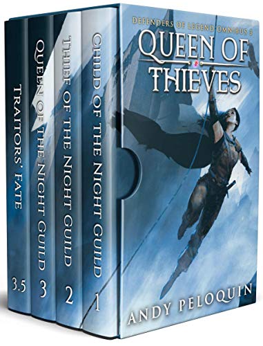 Book Cover Queen of Thieves: A Grimdark Sword and Sorcery Thief Adventure (Defenders of Legend Omnibus Book 3)