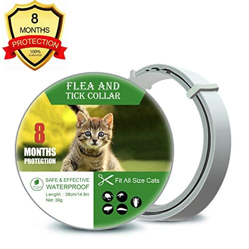 Book Cover Fedciory Cat Collar Natural Essential Oil Anti Flea Ticks Lices Mosquitoes Collars Mite Protection Adjustable Waterproof Collar Size 14.96 Inches / 38 cm Fits All Cat
