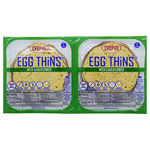 Book Cover Crepini Egg Thins with Cauliflower, 2.26 Oz (2 Pack, 24 Total Thins)