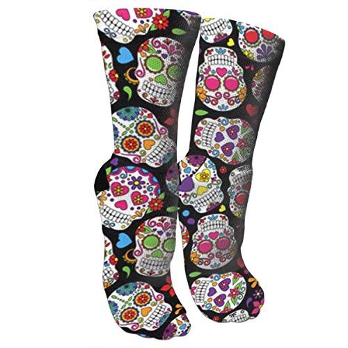 Book Cover A Day's Worth Of Dead Sugar Skull Compression Socks Unisex Printed Socks Crazy Patterned Fun Long Cotton Socks Over The Calf Tube
