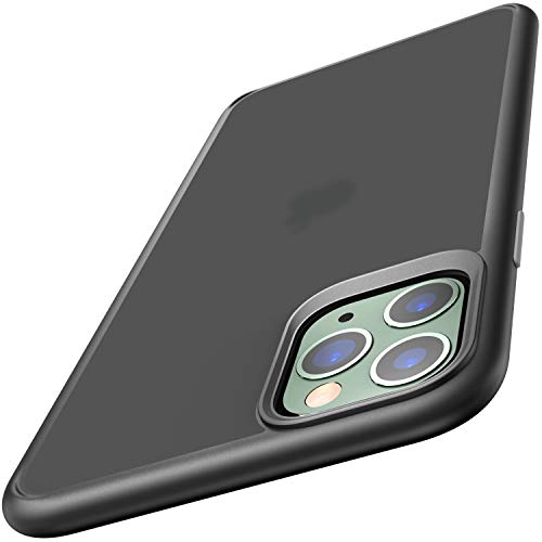 Book Cover TOZO for iPhone 11 Pro Max Case 6.5 Inch (2019) Hybrid PC+TPU Soft Grip Matte Finish Clear Back Panel Cover for iPhone 11 Pro Max (Semi Transparent Black)