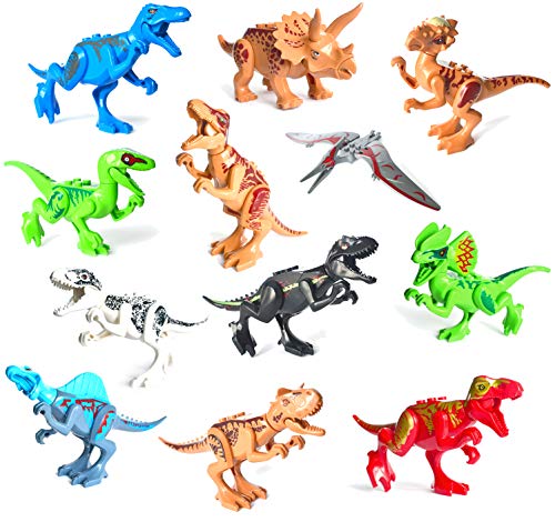 Book Cover Myboree Assembled Dinosaur Building Blocks Figures Kit Plastic Realistic Dinosaur Party Favors Sets for Kids 12 Pieces