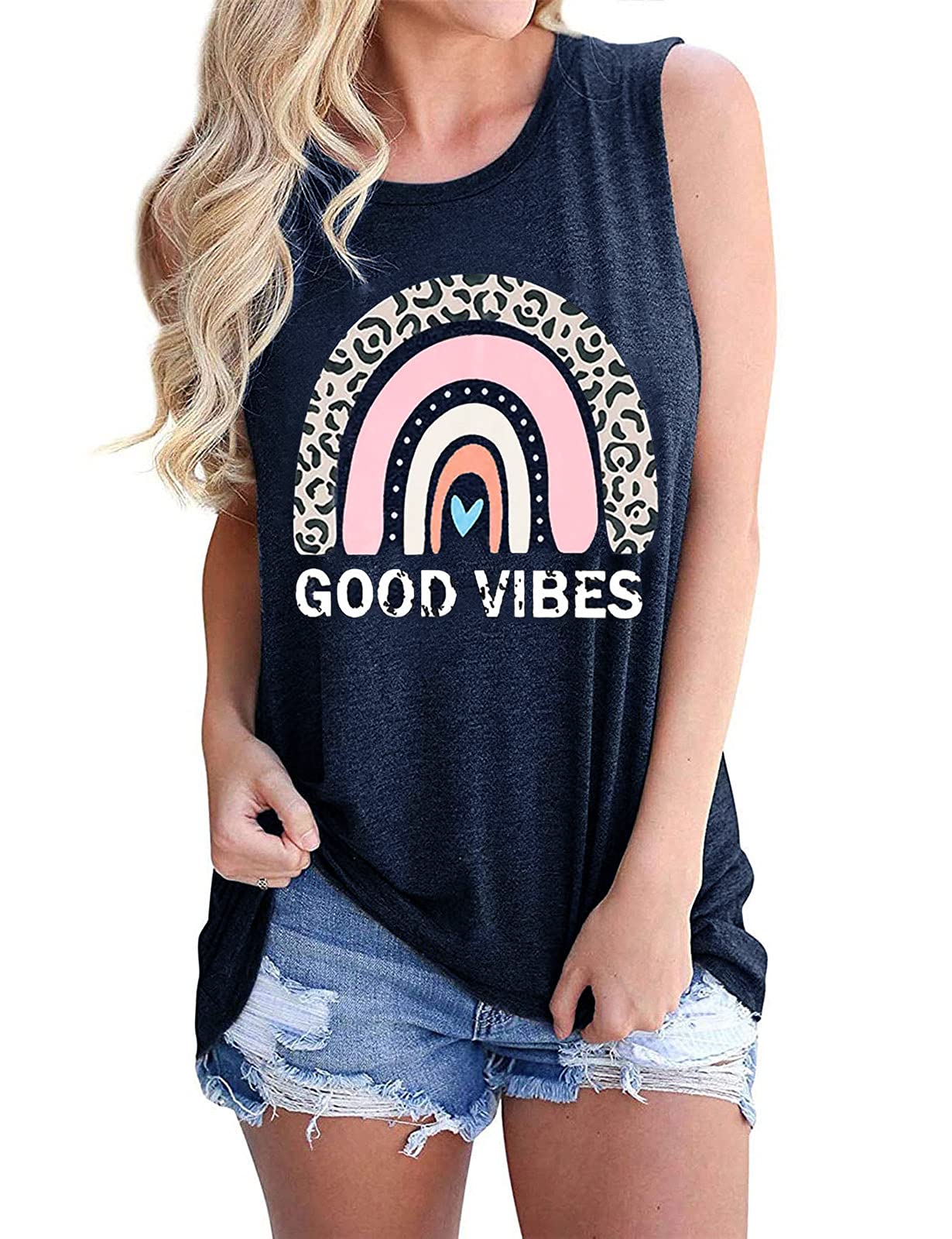 Book Cover Vaise Womens Loose Fit Graphic Tank Tops Casual Summer Tank Tops Trendy Tops Tunics Small Y-darkblue1