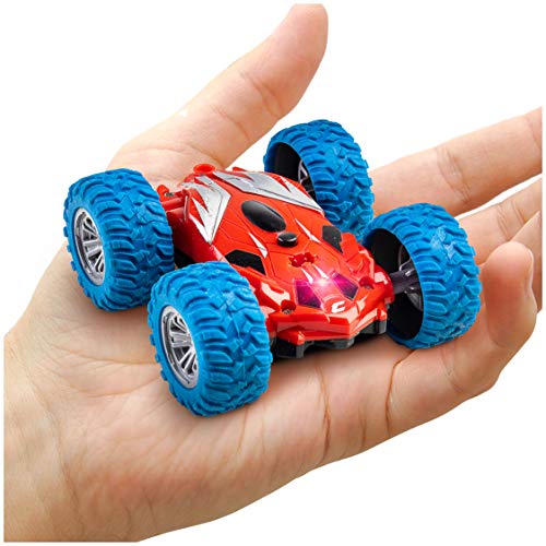 Book Cover Power Your Fun Cyclone Mini RC Car for Kids - Double Sided Fast Mini Stunt Toy Car, Remote Control Car with LEDs, All Terrain Rubber Tires for 360 Flips, Spins, 2.4 GHZ Remote Control, Rechargeable