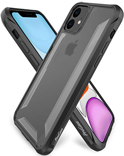 Book Cover ProCase iPhone 11 Case Clear, Hybrid TPU Bumper Cover with Reinforced Corner Protection, Protective Case for iPhone 11 6.1 Inch 2019 -Black