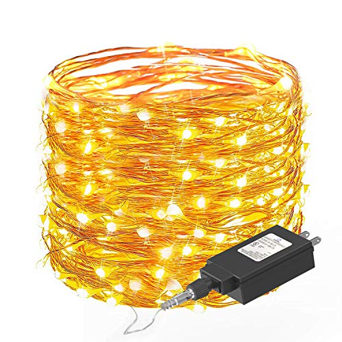 Book Cover Ittiot Fairy String Lights 33ft with 100 LEDs, Christmas Lights Waterproof Outdoor & Indoor Decorative Lights for Bedroom, Garden, Patio, Parties, UL Power Supply Copper Wire Lights