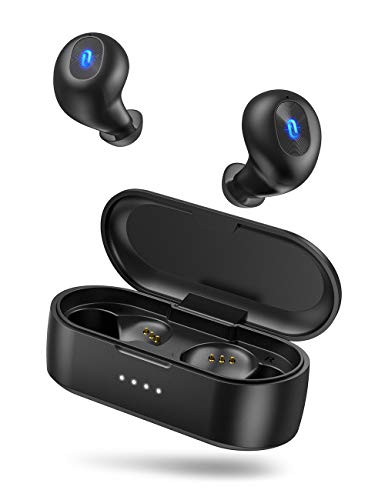 Book Cover Wireless Earbuds, TaoTronics Bluetooth 5.0 Headphones SoundLiberty 77 Bluetooth Earbuds IPX7 Waterproof Hi-Fi Stereo Sound Open to Pair Free to Switch Single/Twin Mode with 20H Playtime