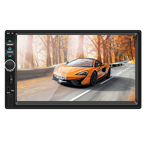 Book Cover Double Din Car Stereo,TouchScreen Car MP5/4/3 Player with Rear-View Camera,FM Radio Receiver, Bluetooth Audio and Calling, Mirror Link,Support Steering Wheel Remote Control,Support Android & iPhone