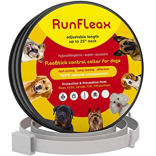 Book Cover Flea Tick Collar (8 Months) - Natural Herbal Non-Toxic Adjustable Prevention Control for Dogs Cats Flea Collar Waterproof Protection for Large Medium Small Pet Repels Fleas Lice Ticks
