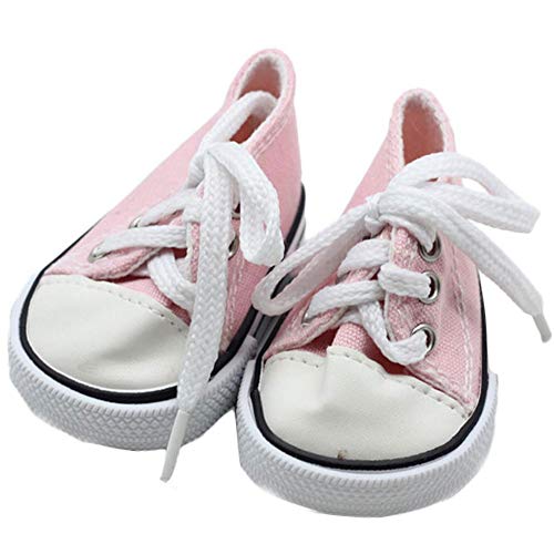 Book Cover OYTRO 18'' Unisex Baby Casual Soft Solid Front Lace-up Cloth Shoes Sneakers