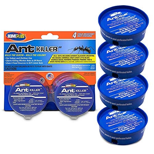 Book Cover Home Plus Ant Killer (4-Pack), Metal Ant Traps Indoor & Outdoor, Ant Bait Station, Pet Safe Ant Killer, Effective Ant Control System