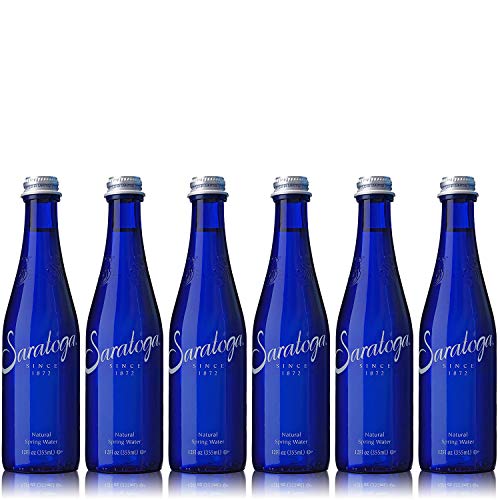 Book Cover Saratoga Natural Spring Water, 12oz Cobalt Blue Glass Bottle (Pack of 6, Total of 72 Fl Oz)